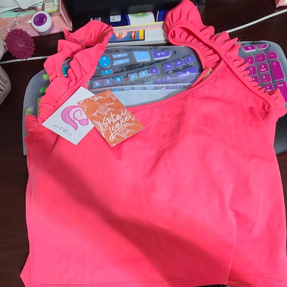New with Tags Kortni Jeane Swim Flutter top XXL Fruit Punch